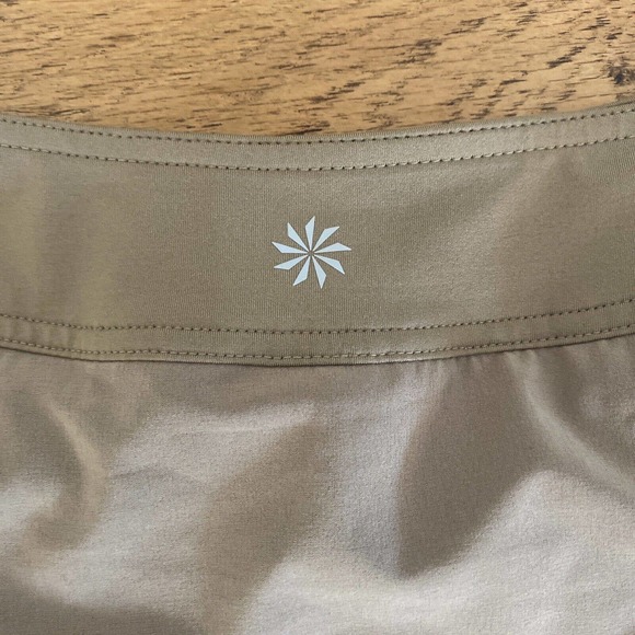 Athleta Wherever Skort Sz 4 Women’s Skirt w Shorts Layered Stretchy Tan Khaki - Picture 9 of 9
